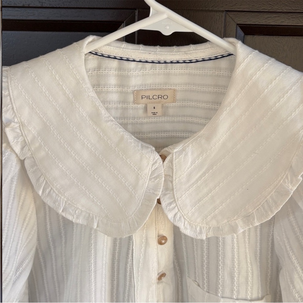 Like New Anthropologie Pilcro Keira Collared Button Front Top Small - Picture 8 of 14